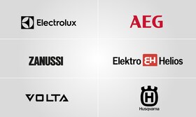 Loggor på Electrolux, AEG, Zanussi, Elektro Helios, Volta, Husqvarna